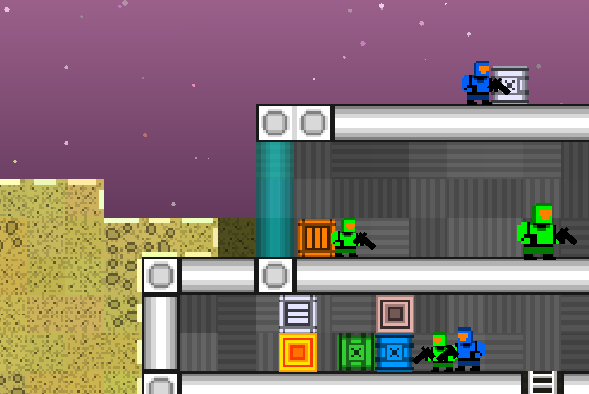 space huggers screenshot showing enemy base structure